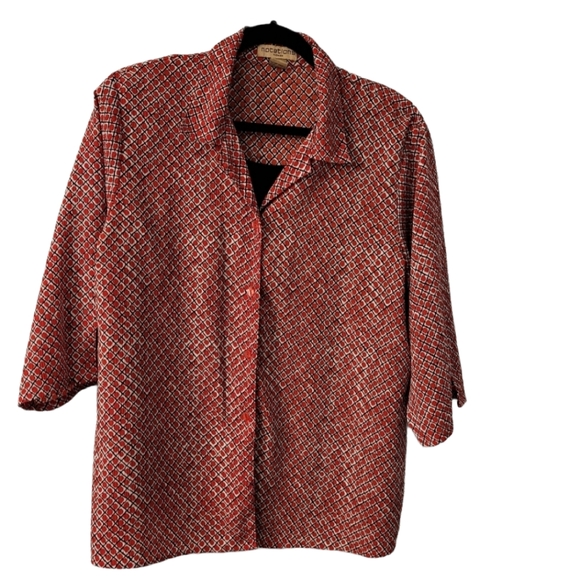 Womens Blouse with Built in Black Camisole 1X - Picture 2 of 8